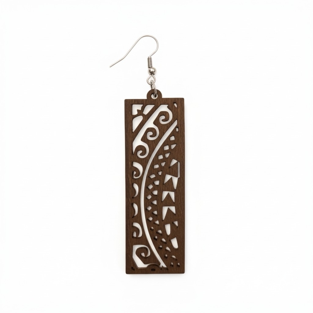 Two Towers ▪︎ Wood Enriched Laser Cut Earringz - Picture 11 of 15